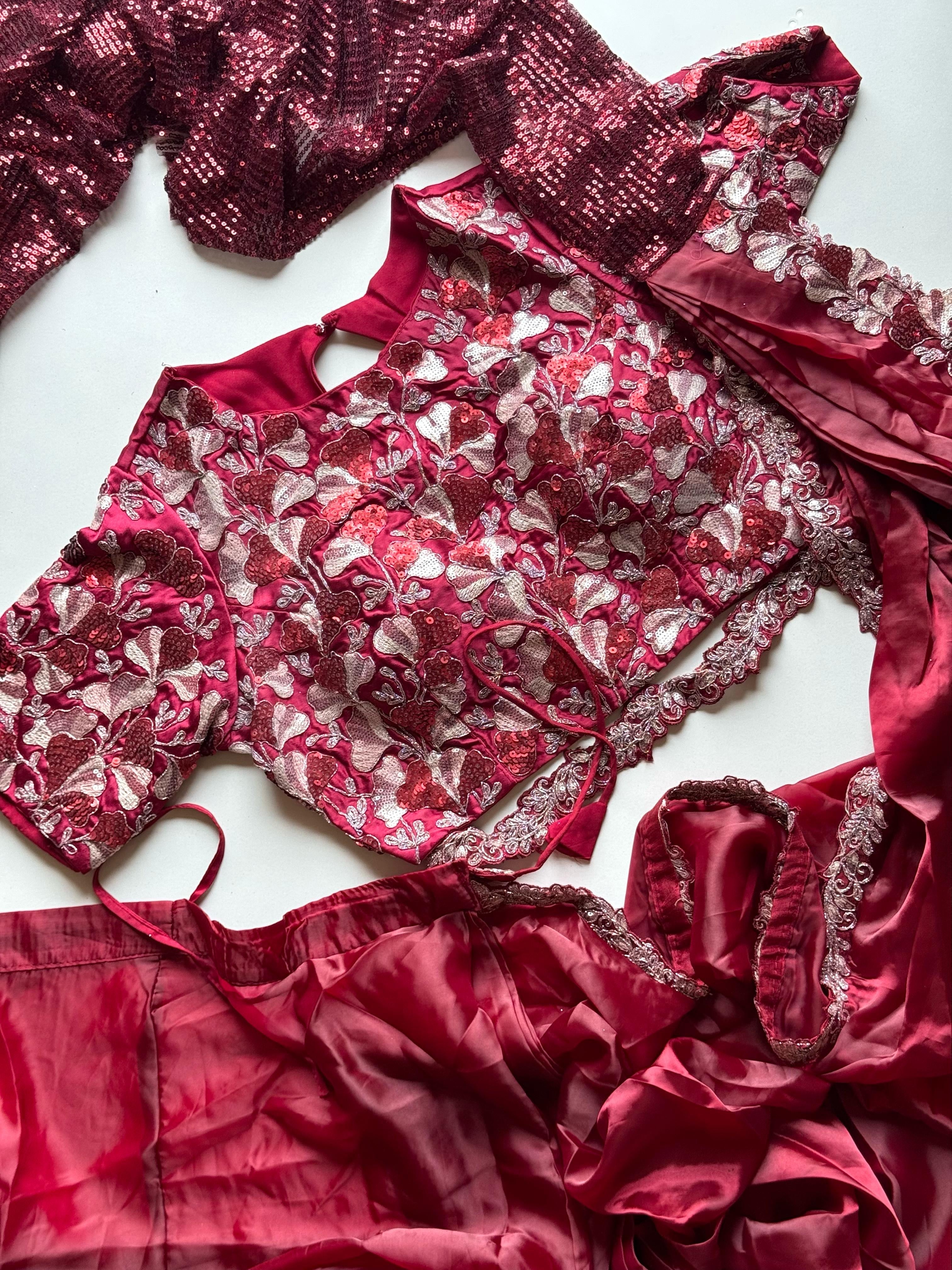 Surkh Laal Embellised Saree (Pre-Draped)