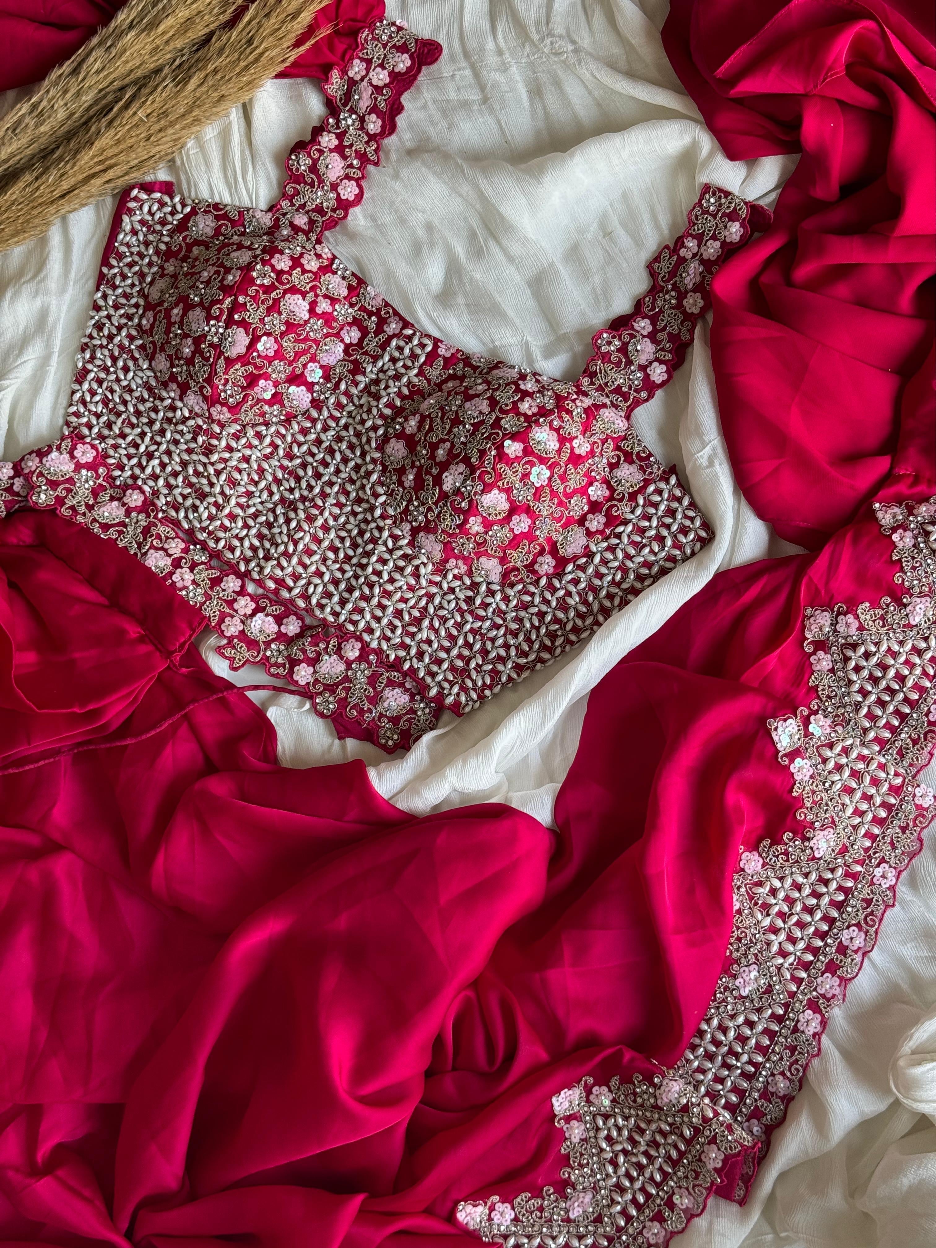 Pankhuri Ivory Embellished Saree