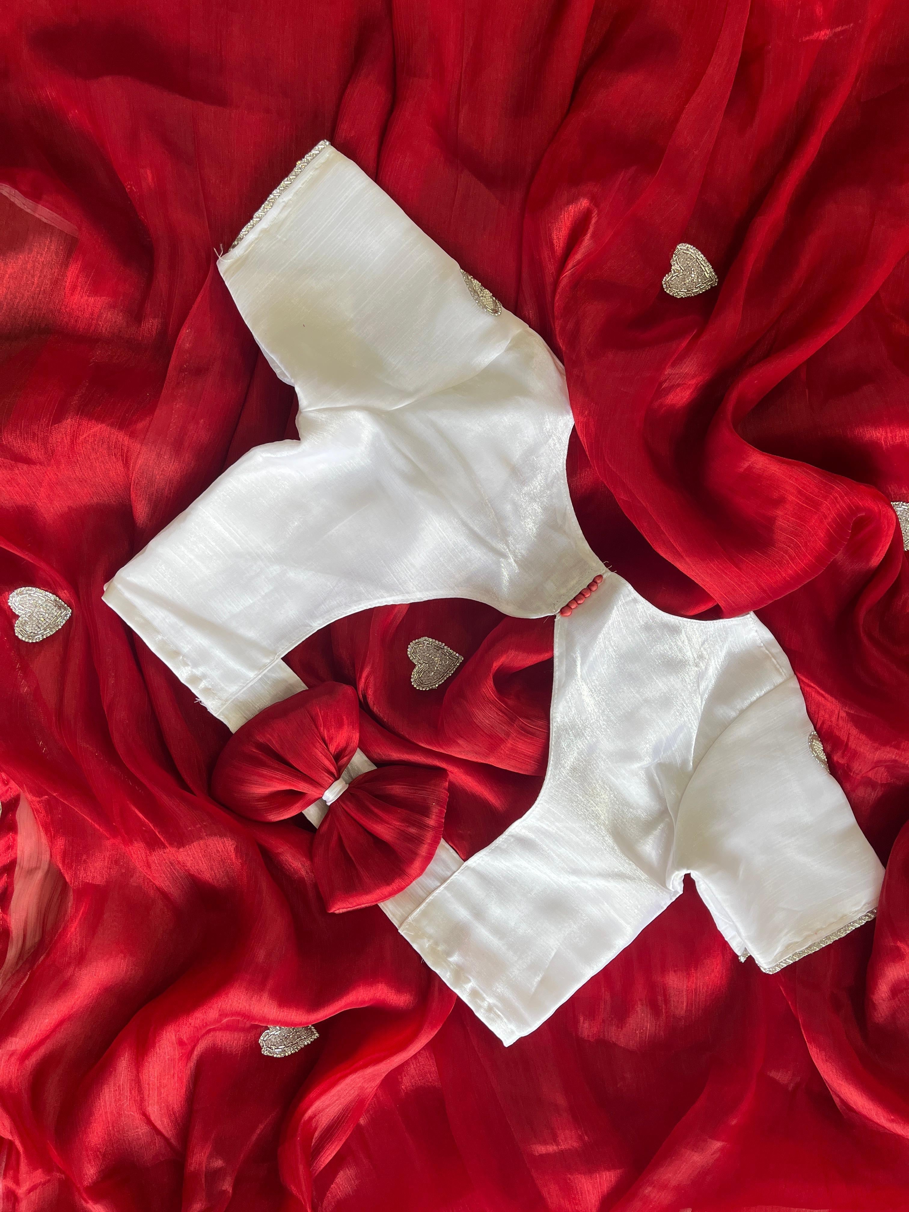 Valentine Red Tissue Saree