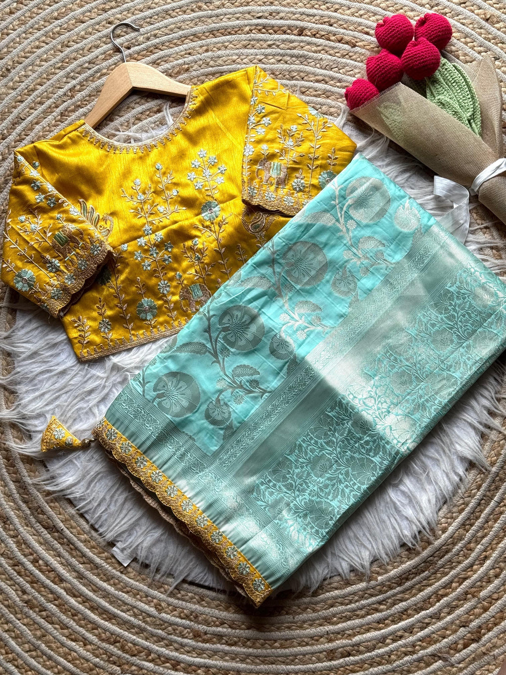 Antara Pattu Silk Saree (sky)