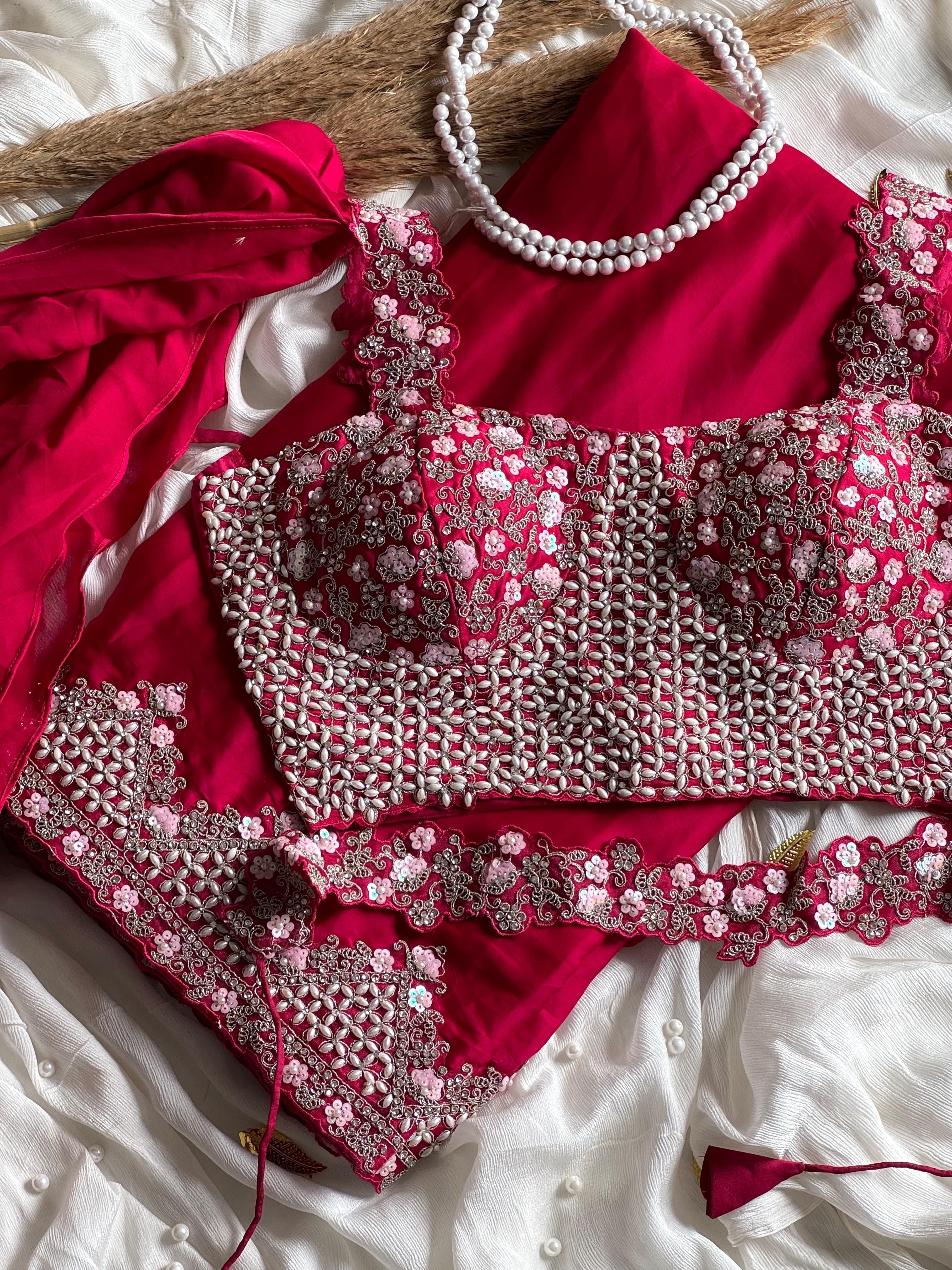 Pankhuri Ivory Embellished Saree