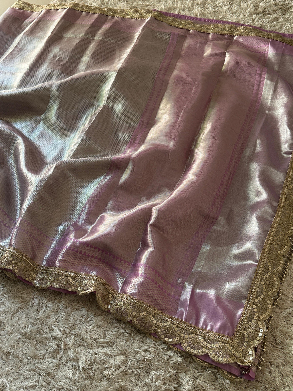 Dil Lavender Banarasi Silk Saree