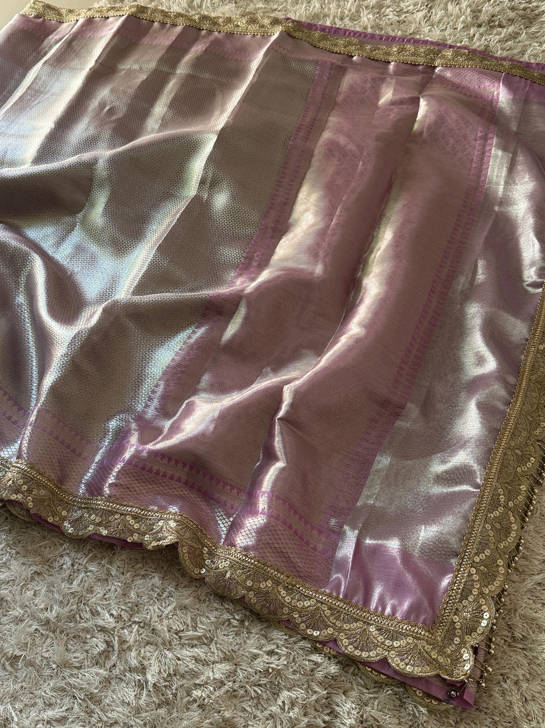 Dil Lavender Banarasi Silk Saree