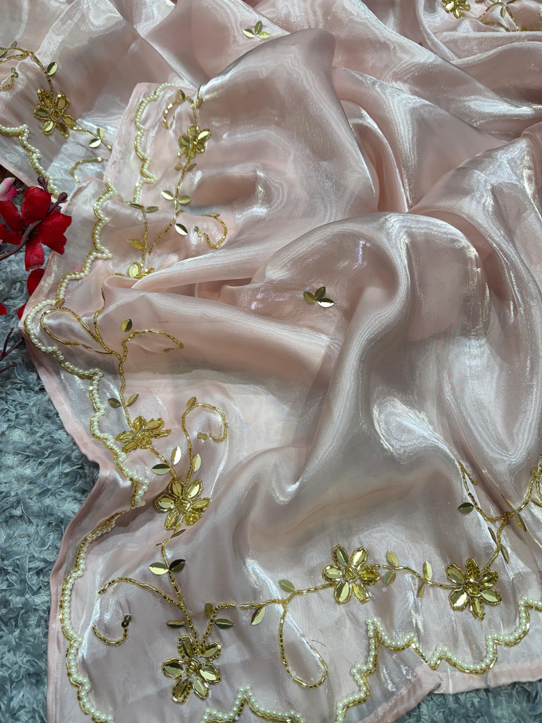 Aurelia Pink Embellished Saree