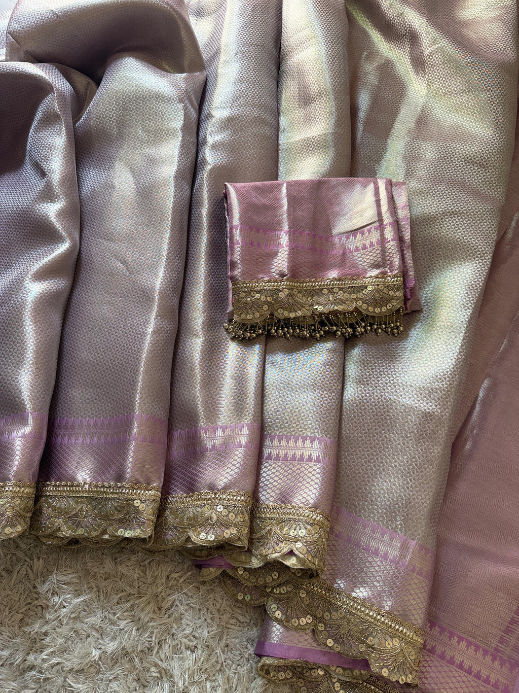 Dil Lavender Banarasi Silk Saree