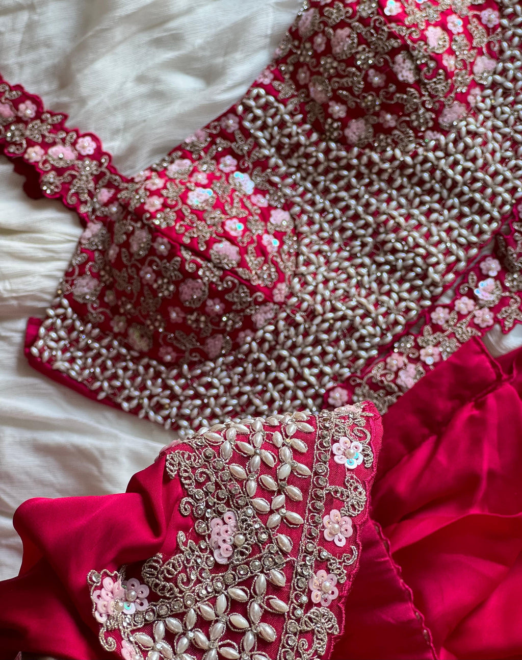 Pankhuri Ivory Embellished Saree