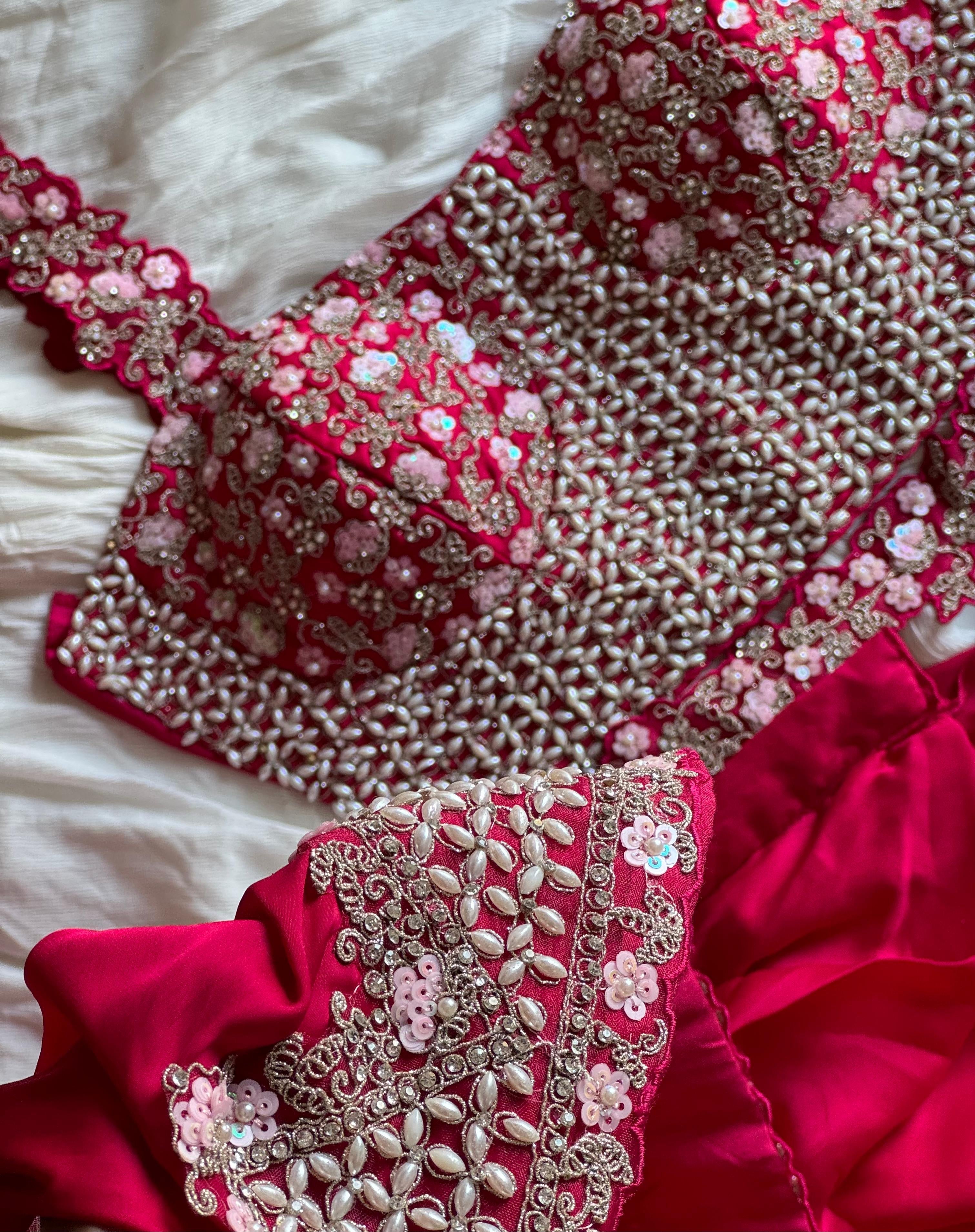 Pankhuri Ivory Embellished Saree