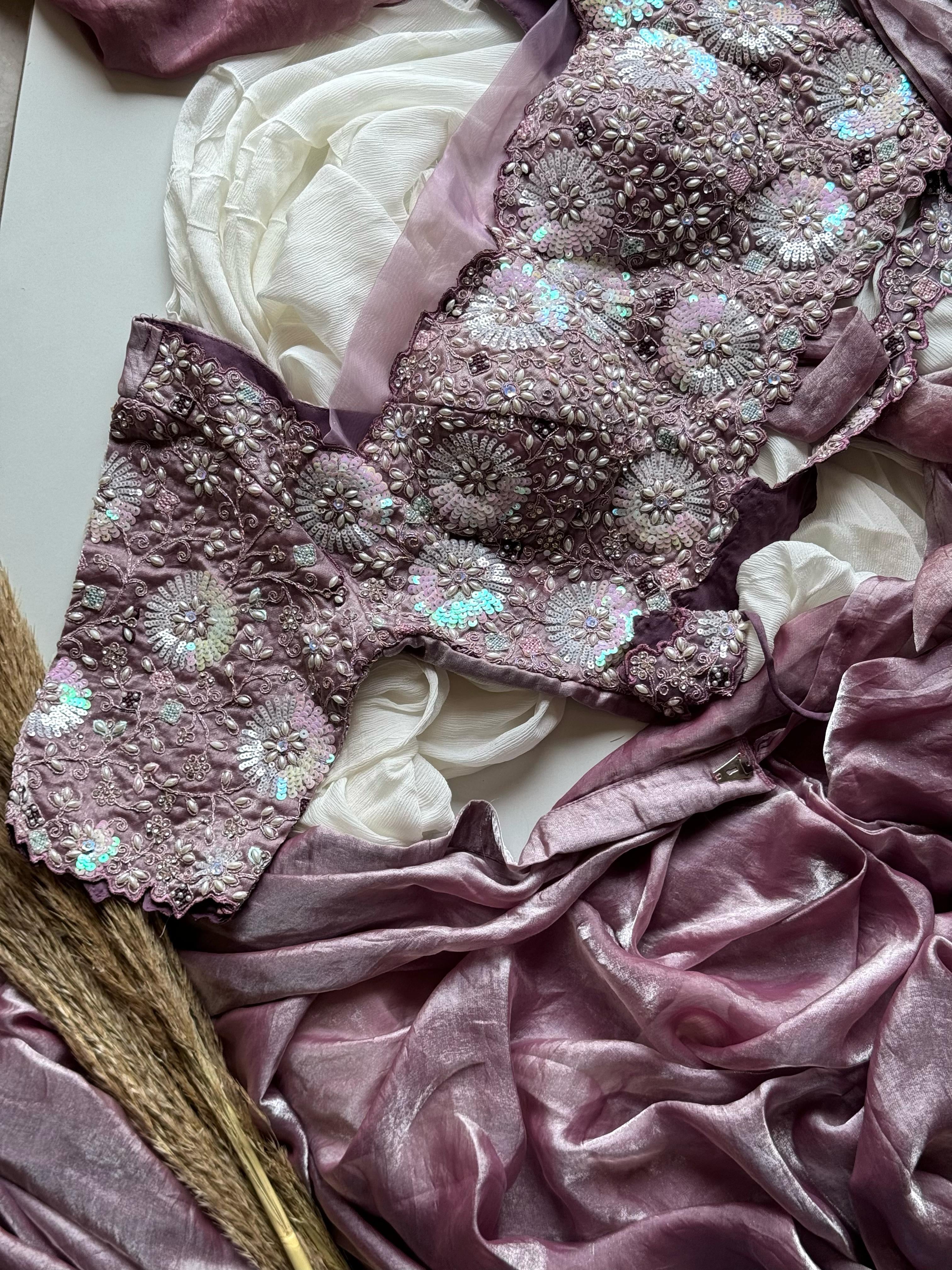 Lilac Princess Saree (Pre-Draped)