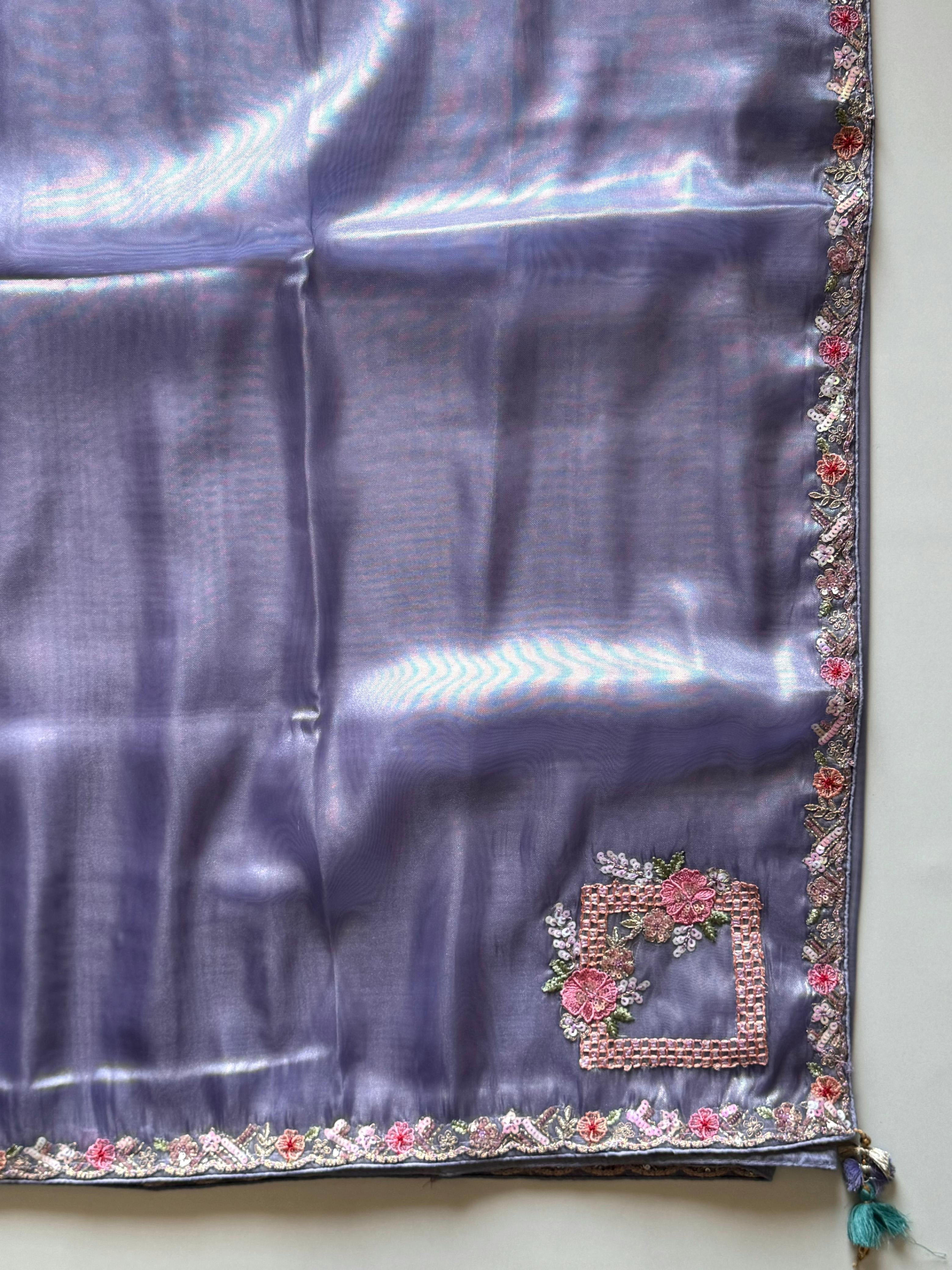 Pankhuri Ivory Embellished Saree