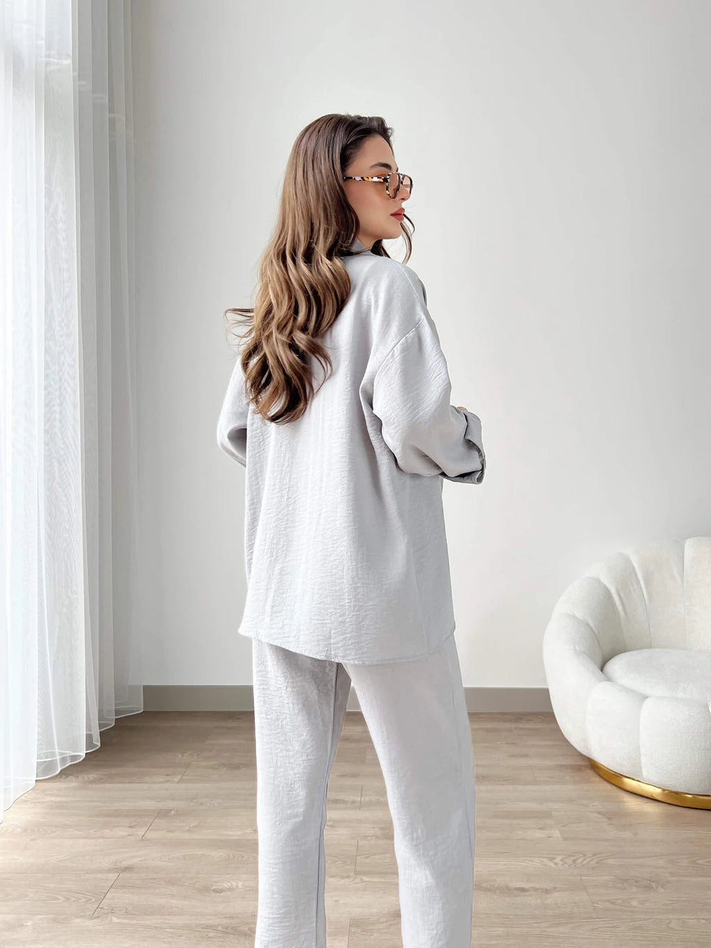 Short Leg Relax Fit Shirt Trouser Set