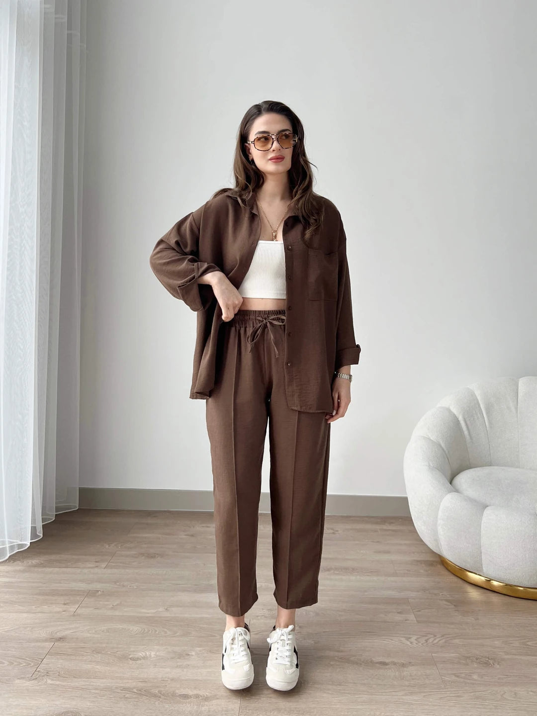 Short Leg Relax Fit Shirt Trouser Set