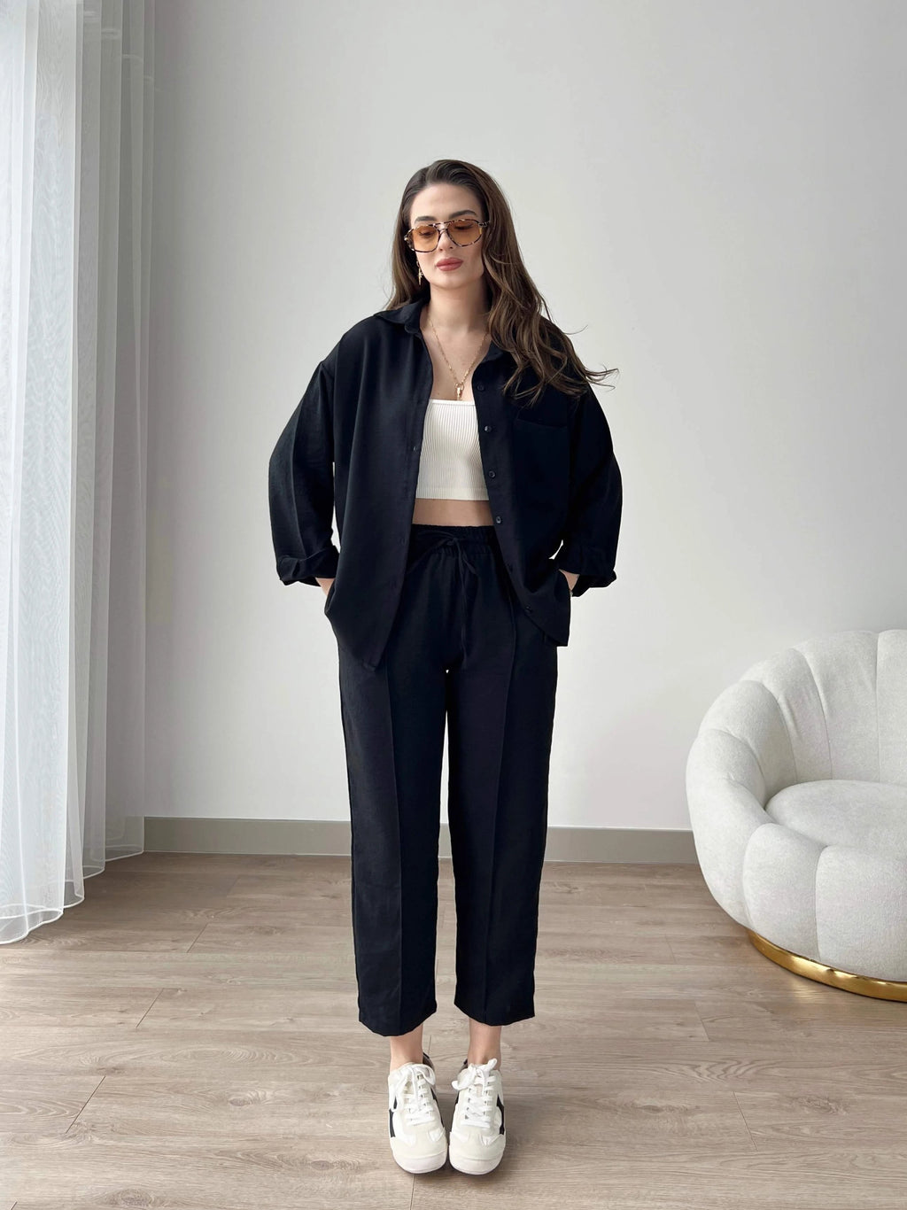 Short Leg Relax Fit Shirt Trouser Set