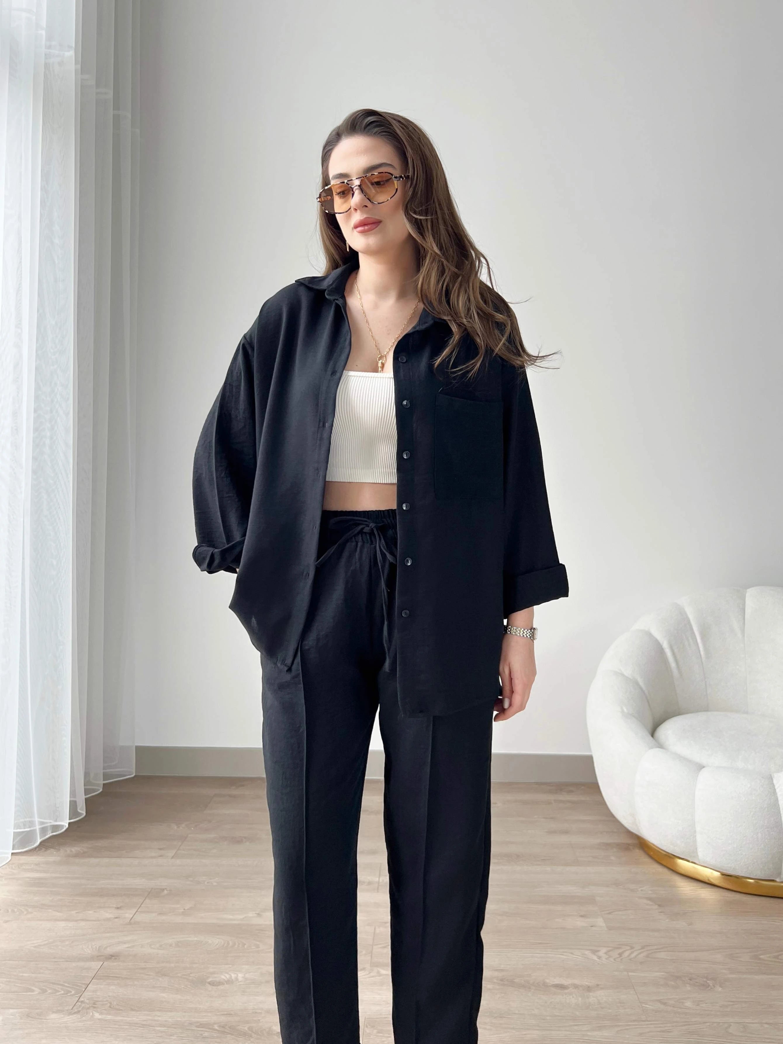 Short Leg Relax Fit Shirt Trouser Set