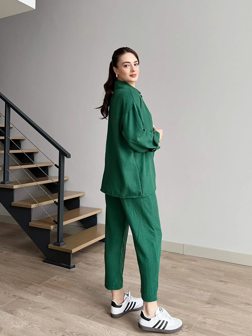 Short Leg Relax Fit Shirt Trouser Set