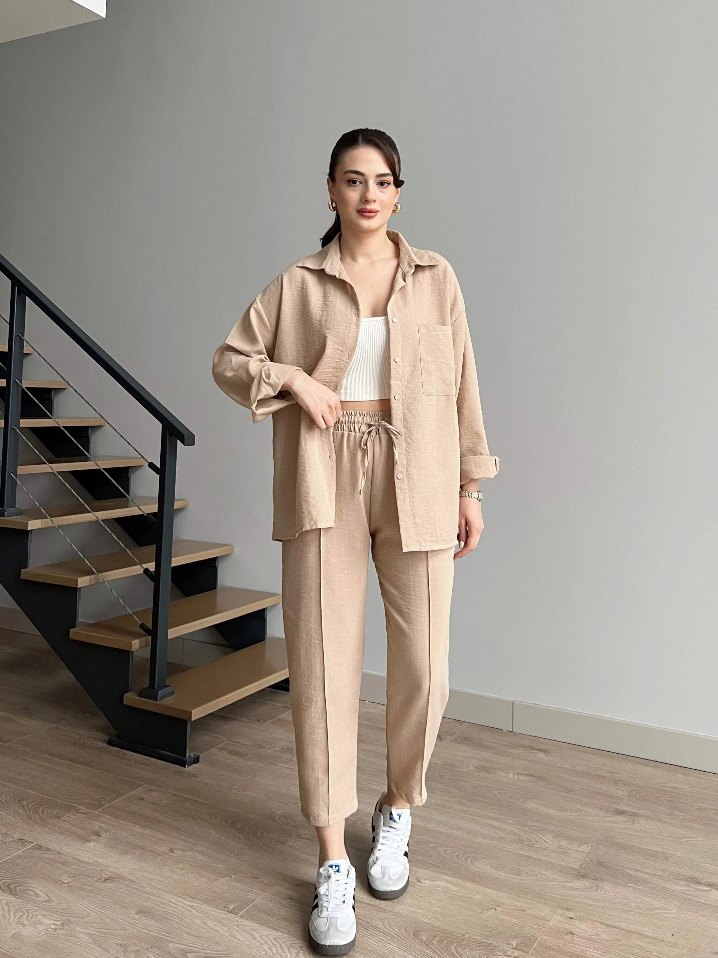 Short Leg Relax Fit Shirt Trouser Set